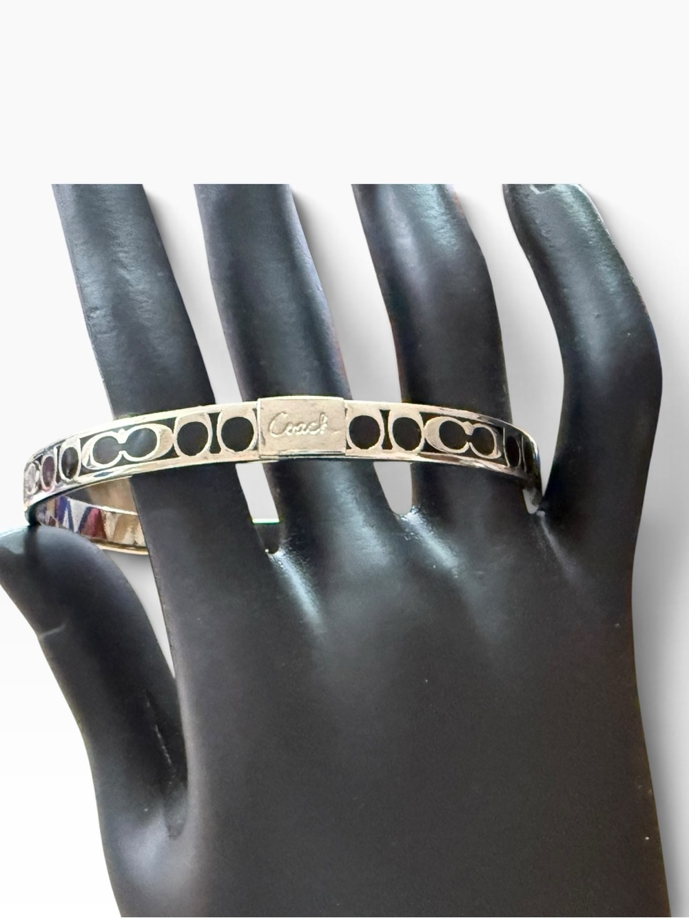 Coach Signature Logo Enamel Bangle Bracelet